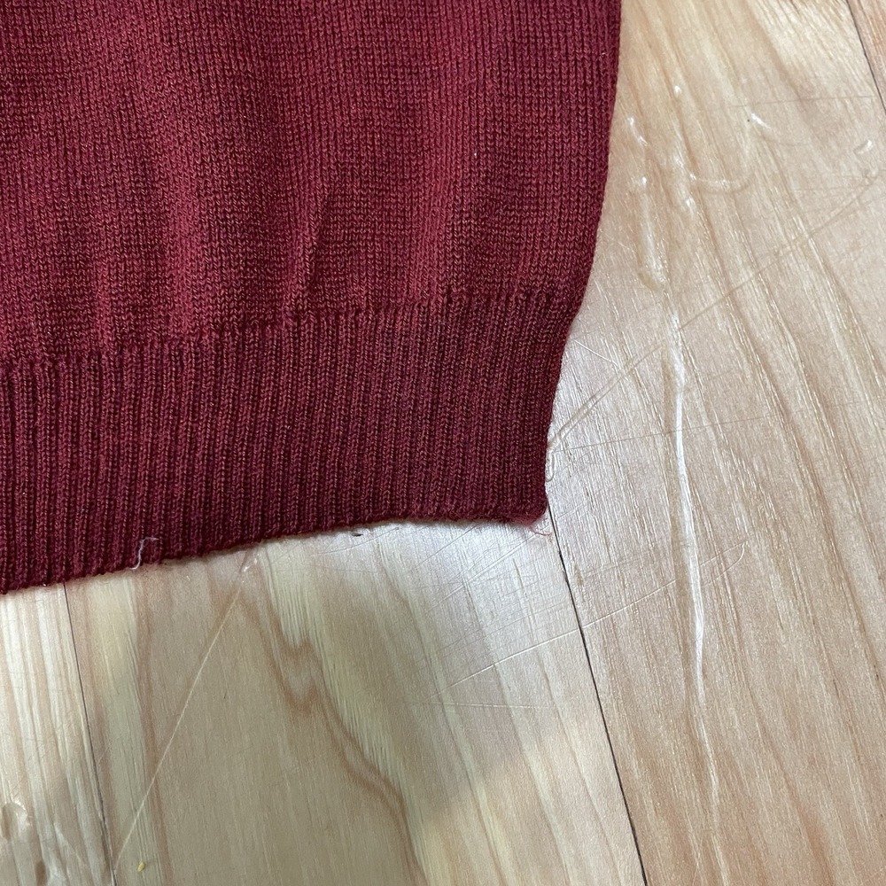 Murano Italia Men's Wool Blend Sweater Made in Italy Maroon Collar Sweater Sz L - Picture 7 of 10